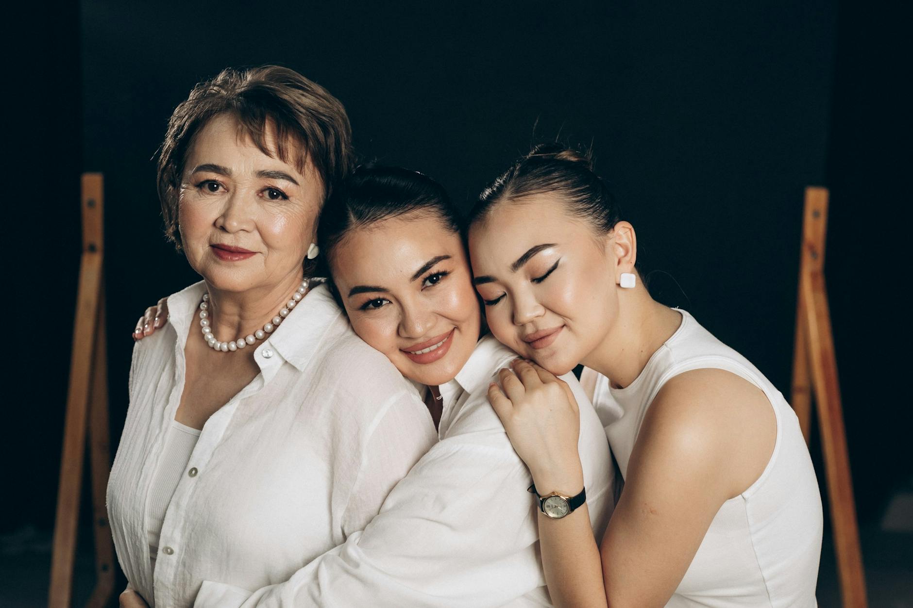 Generations of families holding gold